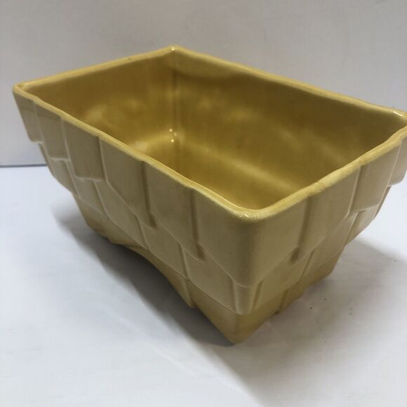 Planter Cookson Pottery USA Mustard Yellow Pottery CP-2806 VTG 6.5"Lx4"Wx3.5"T - Picture 4 of 11